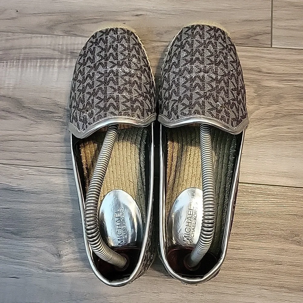 Michael Kors Hastings Signature Logo‎ Metallic Espadrilles Size 8M